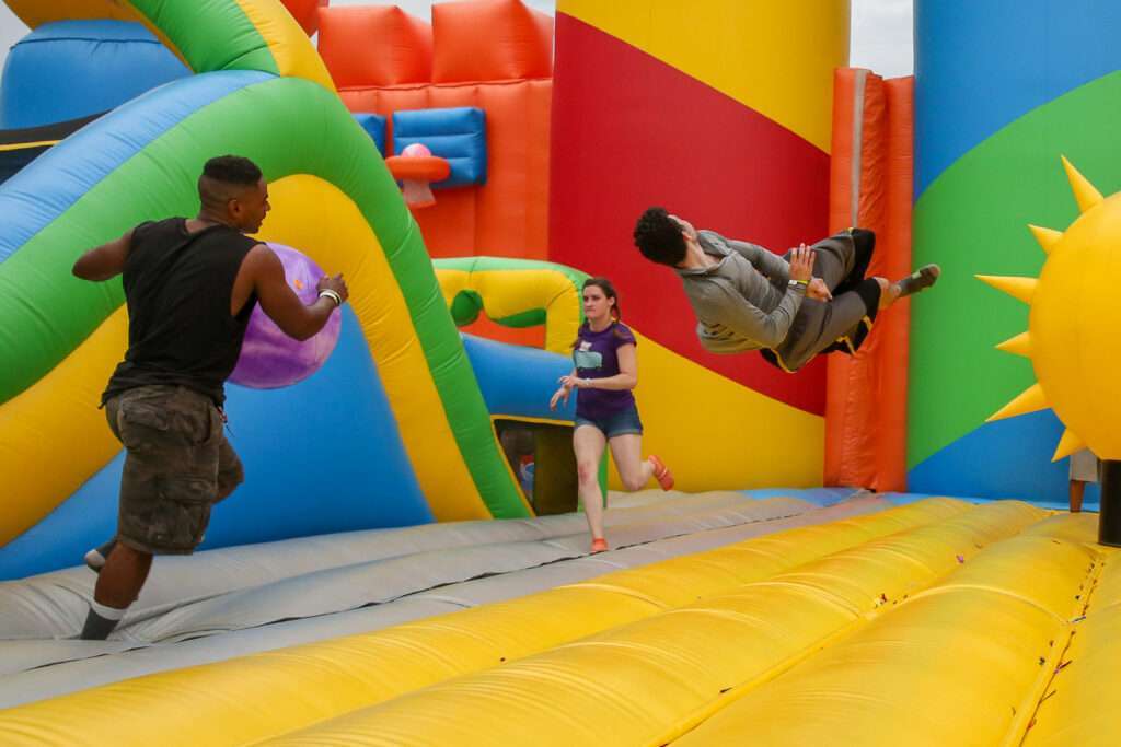 How many adults can fit in a bounce house?